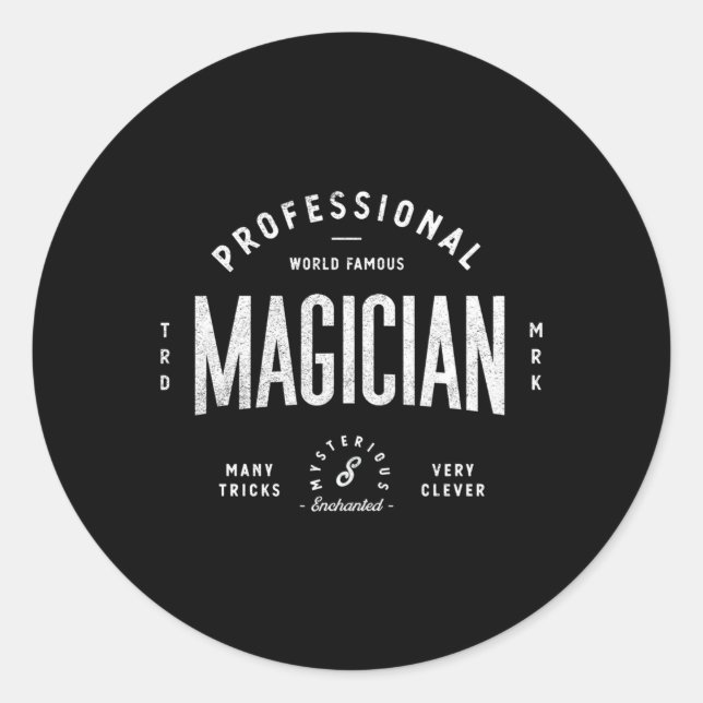 Sticker Rond Magicien professionnel de renommée mondiale (Devant)