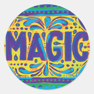 Sticker Rond Magie bleue