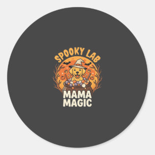 Sticker Rond Magie de Maman Labrador Halloween