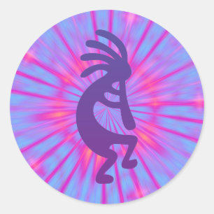 Sticker Rond Magie violette Kokopelli