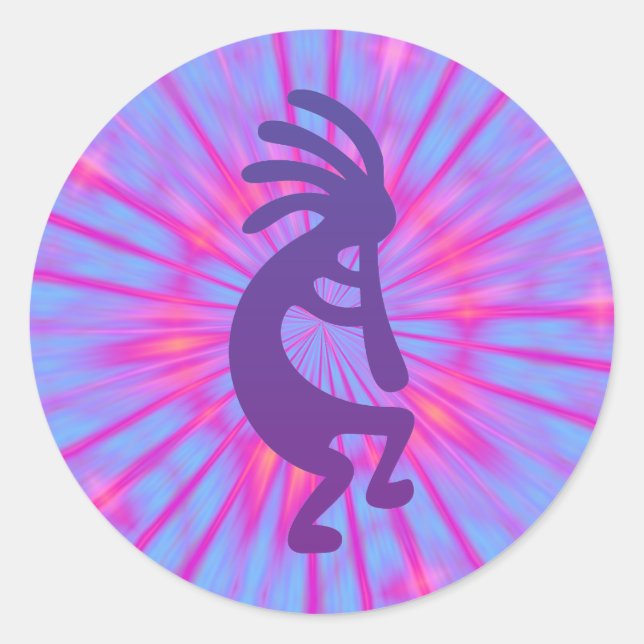 Sticker Rond Magie violette Kokopelli (Devant)
