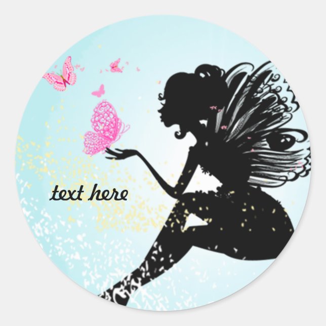 Sticker Rond magique, papillon, fantastique (Devant)
