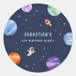 Sticker Rond Magique Stars Galaxy Anniversaire Fête Aquarelle