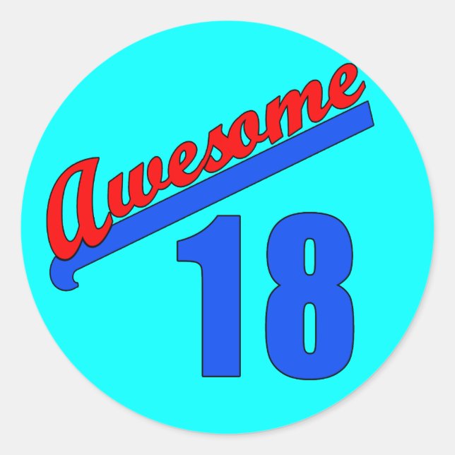 Sticker Rond Magnifique à 18 ans 18e anniversaire (Devant)