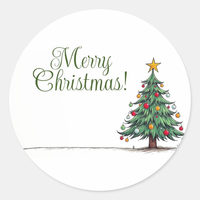Sticker Rond Magnifique collants de Noël joyeux (Devant)