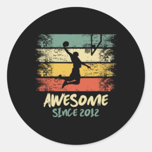 Sticker Rond Magnifique Depuis 2012 Anniversaire Bysketbyll Jou