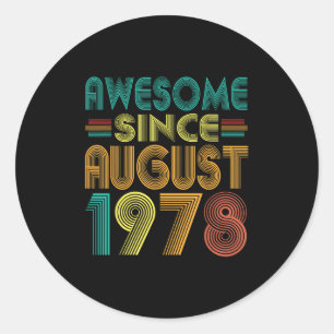 Sticker Rond Magnifique depuis août 1978 Années 47e anniversair