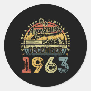 Sticker Rond Magnifique Depuis Décembre 1963 60 60E