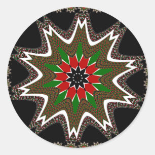 Sticker Rond Magnifique Motif Culturel Kenya Géométrique