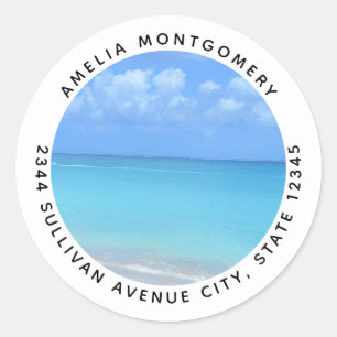 Sticker Rond Magnifique Plage Tropicale Turquoise - Adresse