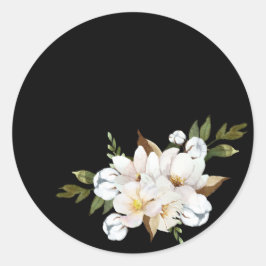 Sticker Rond Magnolia et coton