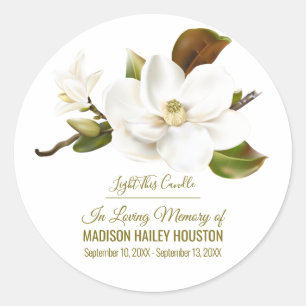Sticker Rond Magnolia Flower funeral Memorial