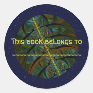 Sticker Rond Magpie Crow Moon