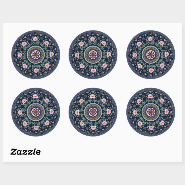 Sticker Rond Mah Jongg Motifs (Feuille)