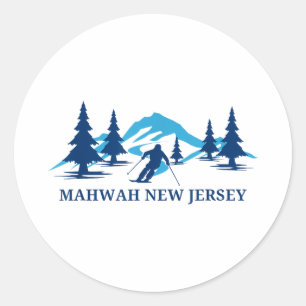 Sticker Rond Mahwah new jersey station de ski skieur ski
