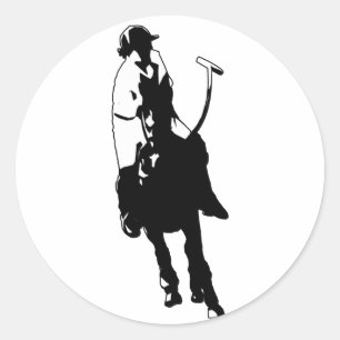 Sticker Rond Maillet de oscillation de joueur noir et blanc de