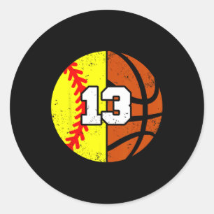 Sticker Rond Maillot numéro 13 Softll Sketll 13e anniversaire d