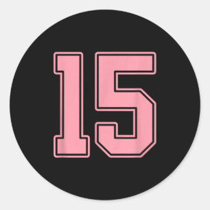 Sticker Rond Maillot rose numéro 15 Joueur uniforme #15 