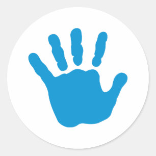 Sticker Rond Main bleue