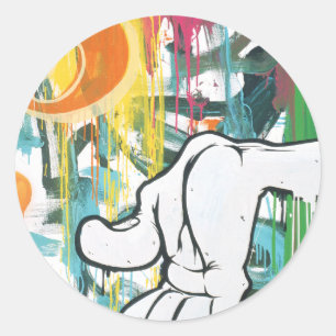 Sticker Rond Main de l'homme