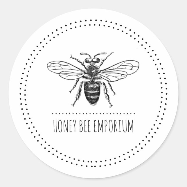 Sticker Rond Main Drake Bee Business (Devant)