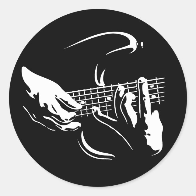 Sticker Rond main-guitare-DKT (Devant)