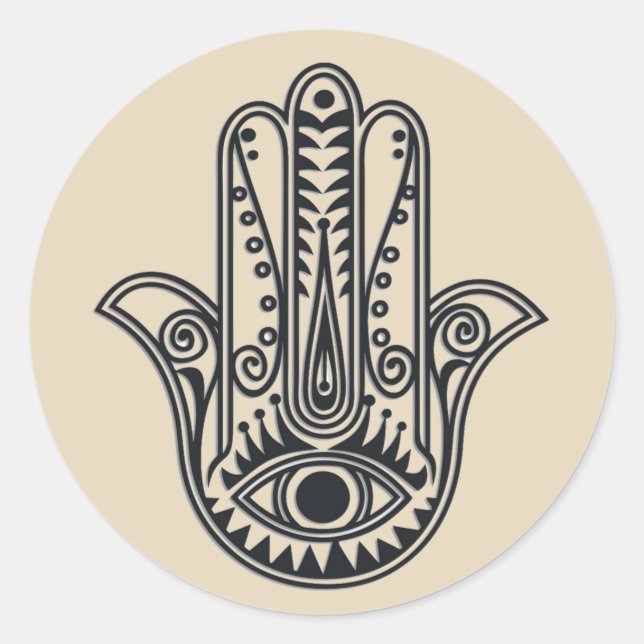 Sticker Rond Main Hamsa (Devant)