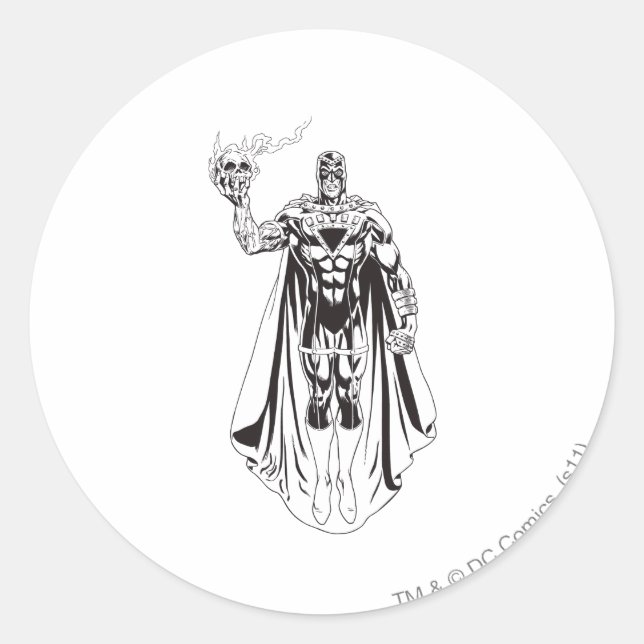 Sticker Rond Main noire avec crâne 3 (Devant)