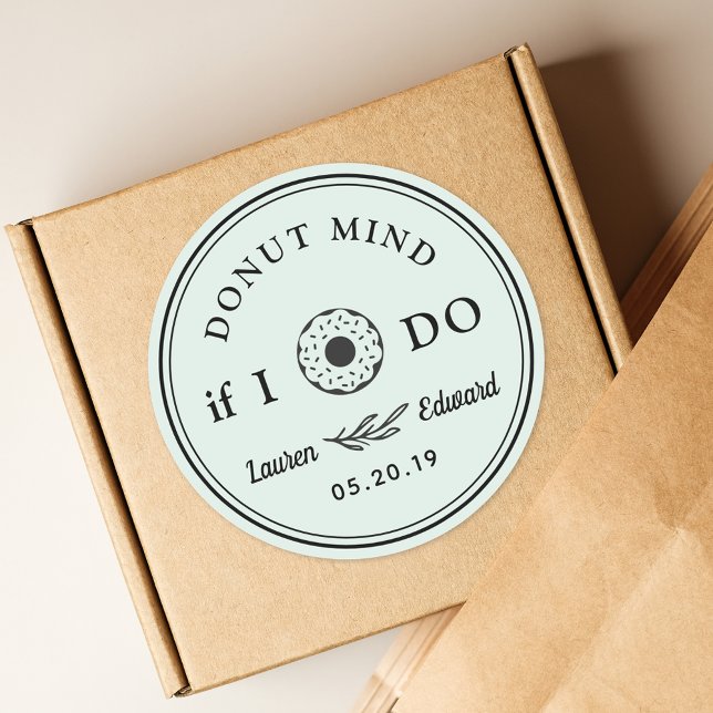 Sticker Rond Main Rustique Tiré Esprit Donut Si Je Fais Mariage (Créateur téléchargé)