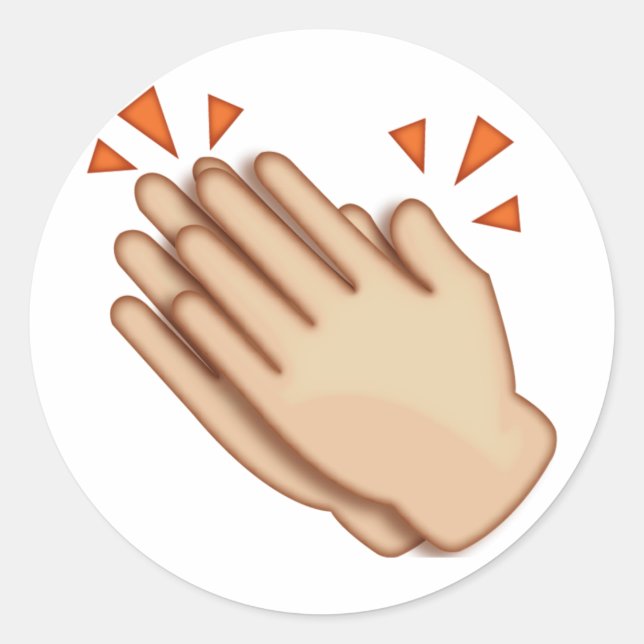 Sticker Rond Mains applaudissantes - Emoji (Devant)