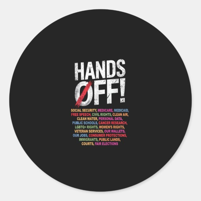 Sticker Rond Mains De Ma Manifestation De Sécurité Sociale 2025 (Devant)