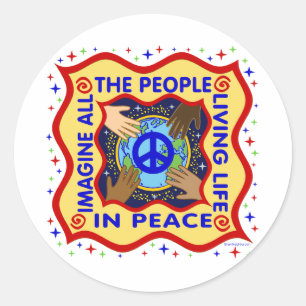 Sticker Rond Mains de paix
