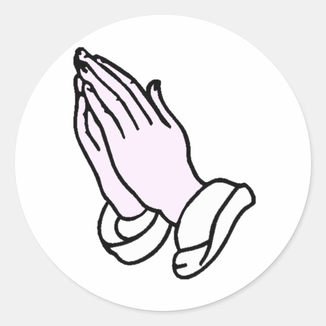 Sticker Rond Mains de prière (Devant)