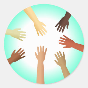 Sticker Rond Mains diverses