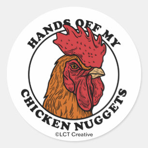 Sticker Rond Mains outre de mes pépites de poulet