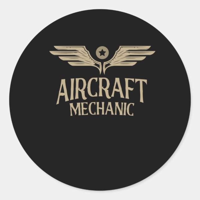 Sticker Rond Maintenance de l'avion mécanique de l'aviation (Devant)