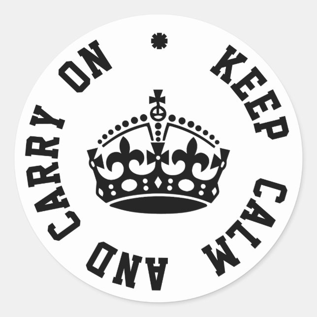 Sticker Rond Maintenez le calme et continuez - TEXTE personnali (Devant)