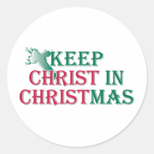 Sticker Rond Maintenez le Christ dans Noël - croix
