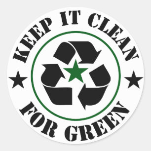Sticker Rond Maintenez-le propre pour le logo vert