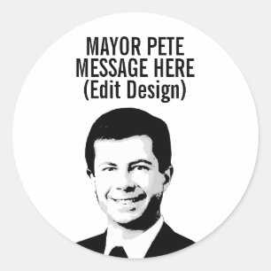 Sticker Rond Maire Pete personnalisé