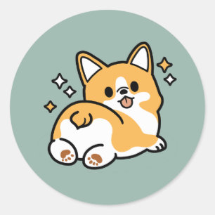Sticker Rond Mais d'abord, Nappons - mignon Caricature à bouton