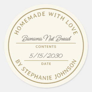 Sticker Rond Maison Baking Nom du produit Date Gold Cream
