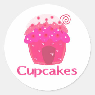 Sticker Rond Maison Cupcake Sucrée