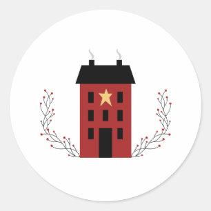 Sticker Rond Maison de campagne primitive