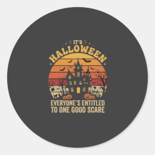 Sticker Rond Maison hantée Halloween Une bonne frayeur Design_1