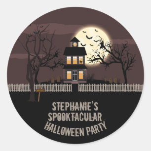Sticker Rond Maison haunted
