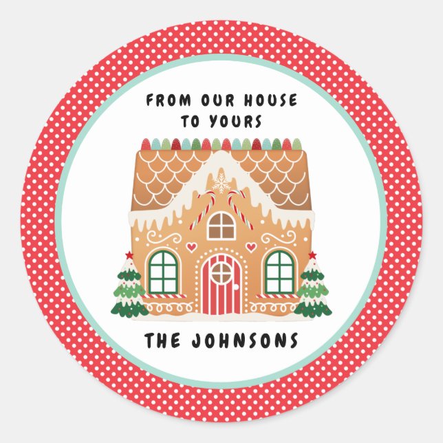 Sticker Rond Maison pain d'épice | Christmas Cookie Exchange (Devant)