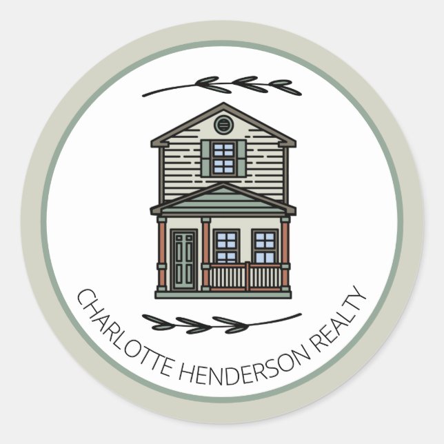 Sticker Rond Maison personnalisée (Devant)