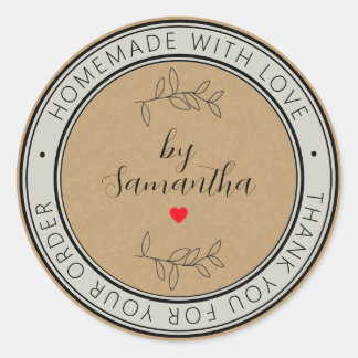 Sticker Rond Maison personnalisée faite avec amour