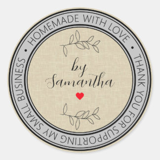 Sticker Rond Maison personnalisée faite avec amour